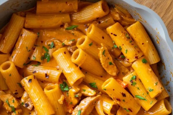 Tortiglioni con pollo cajún